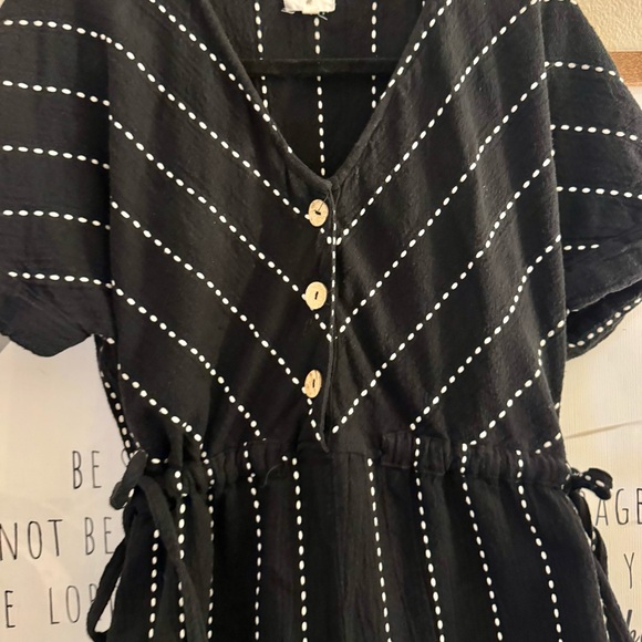 World market Black and White Striped Jumpsuit - Picture 3 of 6